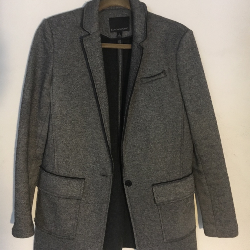 Banana Republic Gray Winter Blazer